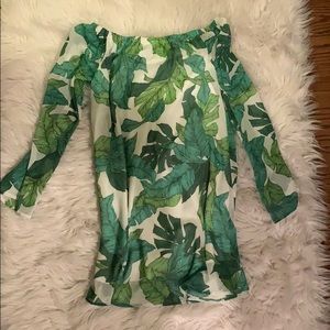 Green patterned dress